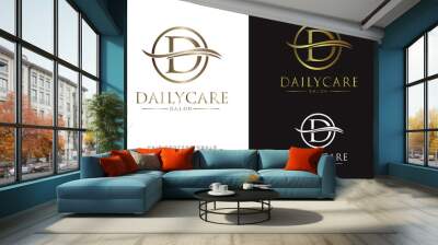 Luxury Letter D in circle Logo/Icon Wall mural