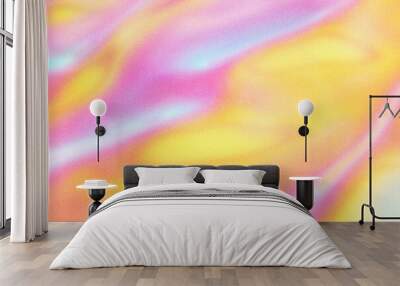 Iridescent gradient vibrant wavy background. Wall mural