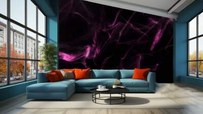 Pink alcohol ink texture with abstract washes and paint stains on the black paper background.	 Wall mural