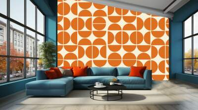 Retro abstract geometric pattern 70s 80s background.  Wall mural