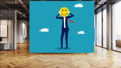 optimism or positive thinking. Balancing happiness and sadness Wall mural