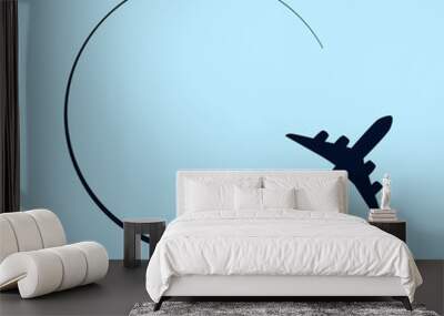 Plane icon. Travel around the World airPlane icon. Vector illustration Wall mural