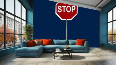 red stop road sign icon isolated on background. vector illustration. Wall mural