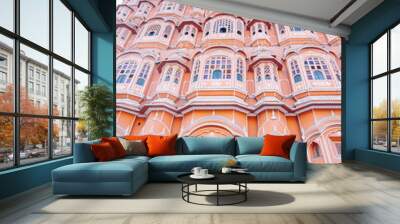 Hawa Mahal or Place of winds or breeze. Jaipur city Wall mural