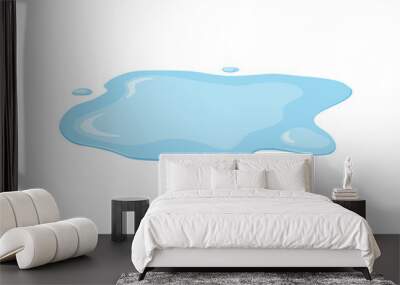 Water spill. Blue water drop and water spill.  Wall mural