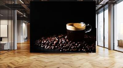 A cup with black coffee Wall mural