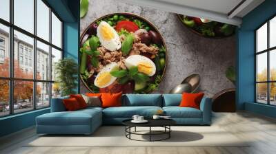 Nicoise salad - traditional French dish Wall mural