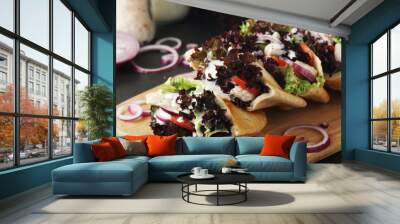 Pocket pitas with chicken salad Wall mural