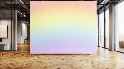 horizontal blank background image of pastel red and yellow and blue and pink rainbow great for copy or text space  and great for greeting cards. Wall mural