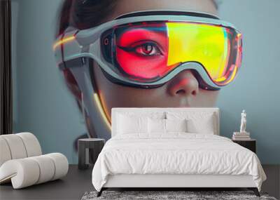 girl in VR glasses. futuristic photography Wall mural