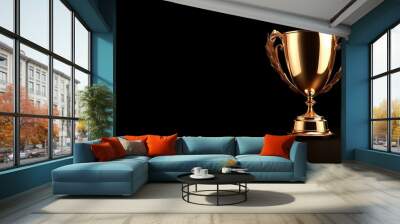 gold winner cup on black background Wall mural