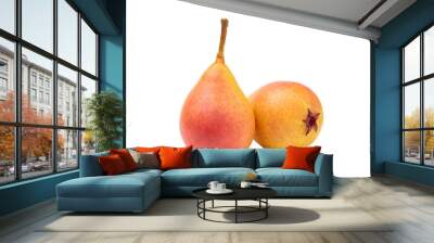 Two ripe yellow pears isolated on white background. Wall mural