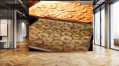 drying slices of apples at home Wall mural