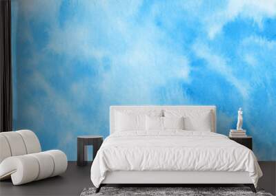 Abstract blue background in watercolor style Wall mural