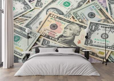 Background with money american dollar bills Wall mural