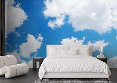 blue sky background with white clouds Wall mural