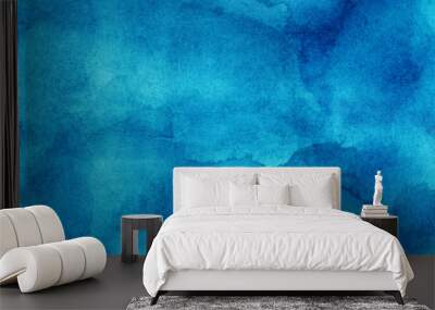 Hand painted blue watercolor background. Wall mural