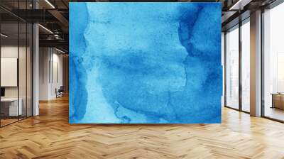 Hand painted blue watercolor background. Wall mural