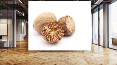 nutmeg isolated on white background Wall mural