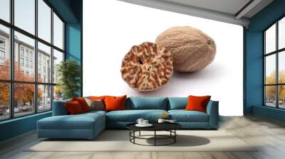 nutmeg isolated on white background Wall mural