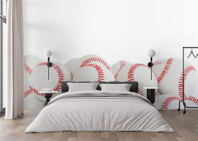 Baseballs isolated and place for an inscription Wall mural