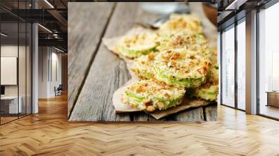 baked parmesan zucchini crisps Wall mural