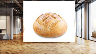 Wheat white bread on a white isolated background Wall mural