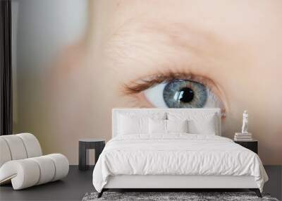 closeup of beautiful boy eye Wall mural