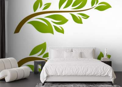 twigs with leaves Wall mural