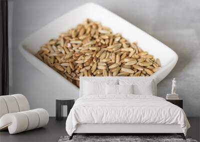 Rye grains on a white plate Wall mural