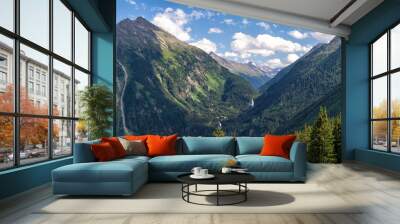 Scenic mountain nature along the Gerlos Alpine Road, Austria Wall mural