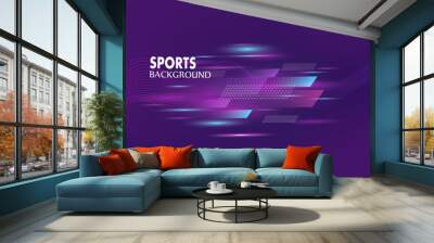 Abstract colorful art for sports background. Dynamic particles. Modern science and technology element with line design. Wall mural