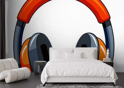 headphones isolated on white Wall mural