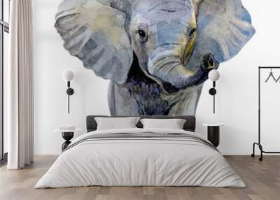 elephant isolated on white background Wall mural