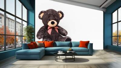 Teddy bear on the white background with copy space. Wall mural