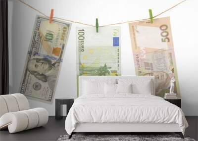 dollars, euro and hryvnia Wall mural