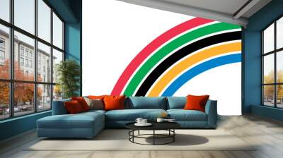 Half of the Olympic rainbow isolated on transparent background. Vector illustration Wall mural