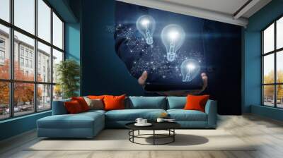 Business gets ideas from the Internet. Wall mural