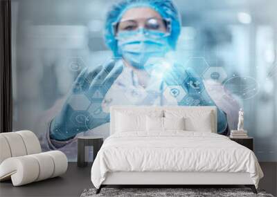 Concept of innovative technologies in medicine. Wall mural