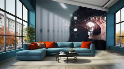 Concept of the idea of work in information technology. Wall mural