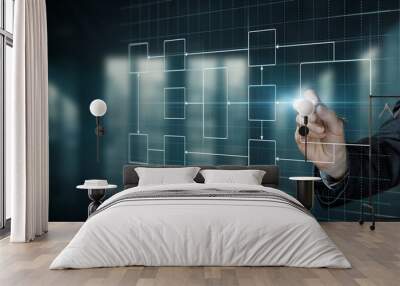 Create process with flowchart . Wall mural