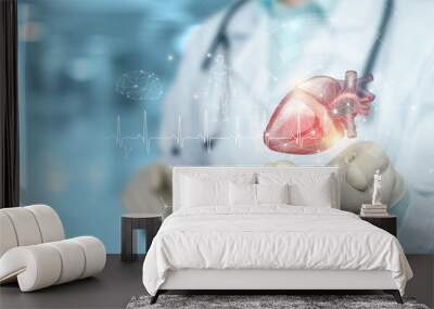 Modern technology in the treatment of heart diagnostics. Wall mural