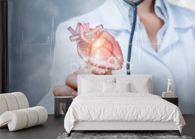 The concept is the heart working process principle. Wall mural