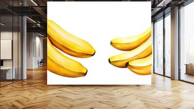 A vibrant collection of bananas showcasing ripe fruit and fresh ingredients, perfect for health-related themes and food designs. Wall mural