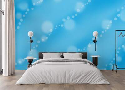 Abstract blue background with white circles. Wall mural