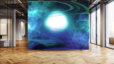 abstract blue space background Wall mural