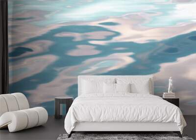 Abstract dark turquoise wave, pure natural swirl pattern texture, background photo. Wall mural