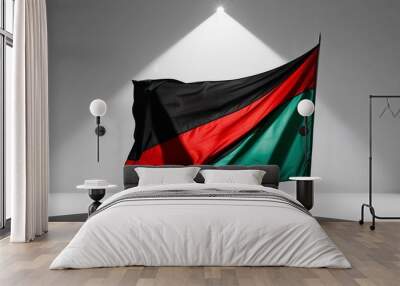 Afghanistan flag waving under dramatic lighting on a neutral background Wall mural