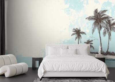 An island with palm trees Wall mural