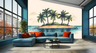 An island with palm trees Wall mural